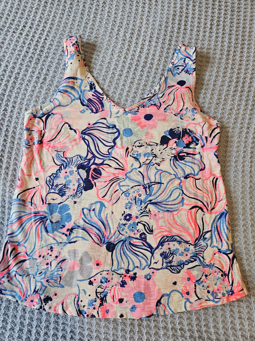 Lilly Pulitzer Pink and Blue Floral Sleeveless Tank